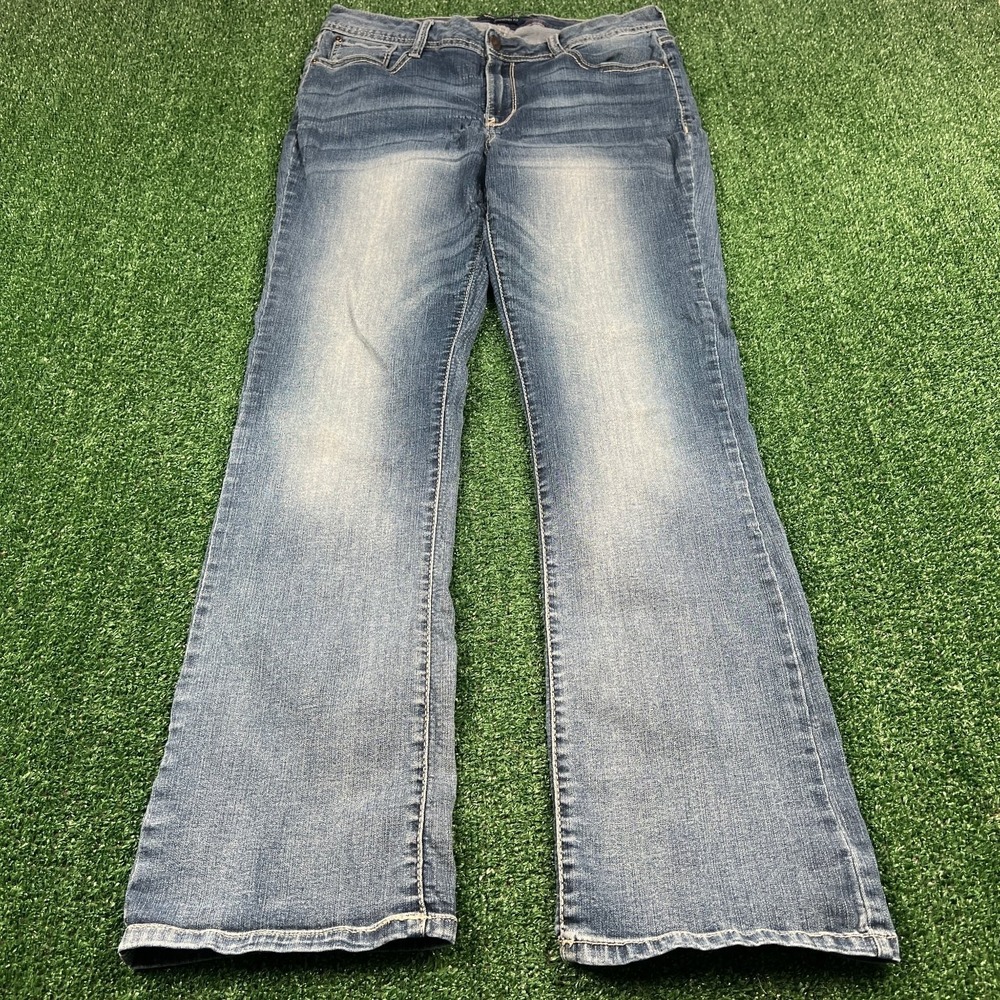 WALLFLOWER Jeans Women's Sz 13 32x30" Blue Bootcut Stretch Denim Flare Legendary